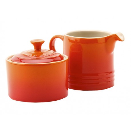 Le Creuset Azucarera y Cremera Naranja Flame - Envío Gratuito