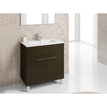 Bannio Mueble de Baño Modulus Moka Brillo 80 cm - Envío Gratuito