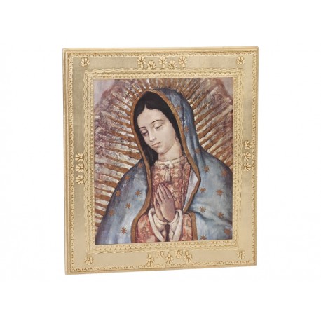 Religioso Cuadro Clásico Dorado Virgen De Guadalupe - Envío Gratuito