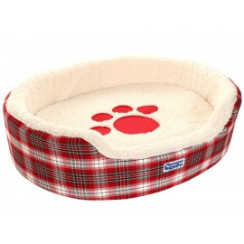 Christian Dog Cama Estilo Escocés para Perro Roja - Envío Gratuito