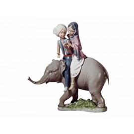 Lladró Escultura Niños Hindúes Sobre Elefante - Envío Gratuito