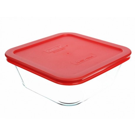 Pyrex Refractario Cuadrado con Tapa Blanco - Envío Gratuito