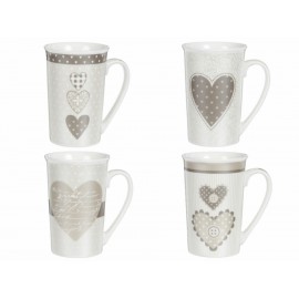 Haus Set de 4 Tazas Charm Blancas - Envío Gratuito