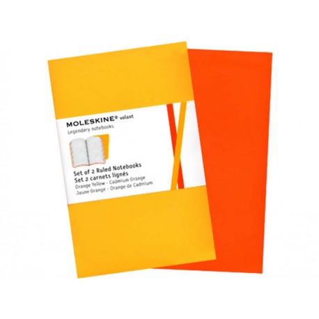 Cuaderno Volant Bolsillo Interior Rayas Amarillo y Naranja 2 Piezas - Envío Gratuito