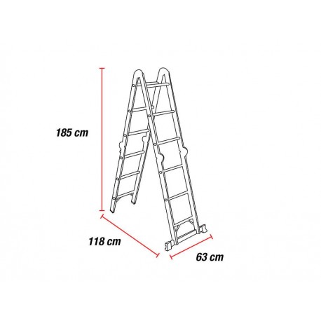 Multiescalera telescópica Werner M1A  6 12BMX plata - Envío Gratuito