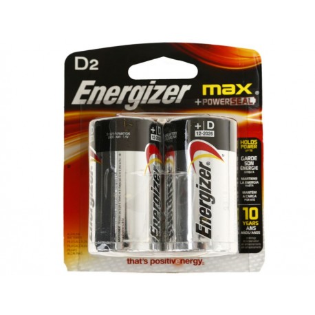 Energizer Paquete de 2 Pilas D - Envío Gratuito