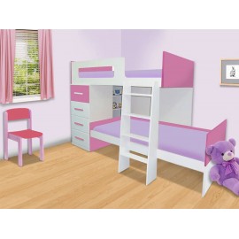 Litera Wilhem Muebles Teens rosa - Envío Gratuito