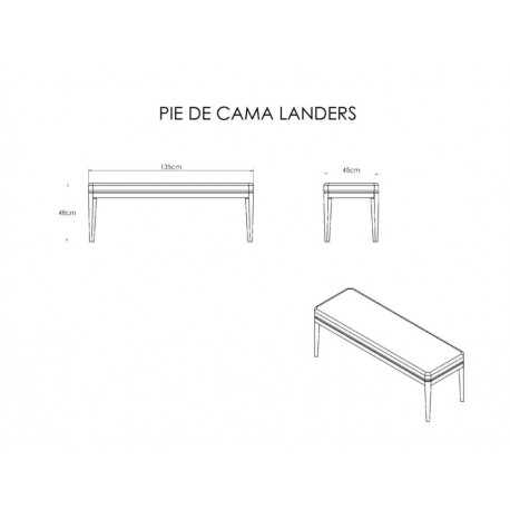 Pie de Cama Contemporáneo Dixy Landers morado - Envío Gratuito