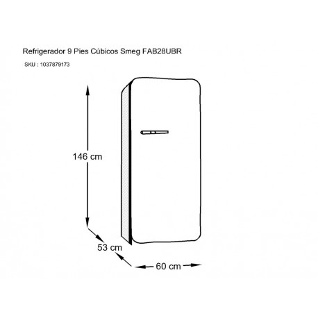 Smeg FAB28UWHR1 Refrigerador 9 Pies Cúbicos Blanco - Envío Gratuito