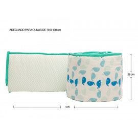 Nap Bumper Ballena Protector para Cuna 70 x 130 Azul - Envío Gratuito