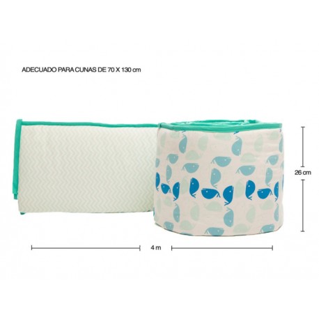 Nap Bumper Ballena Protector para Cuna 70 x 130 Azul - Envío Gratuito