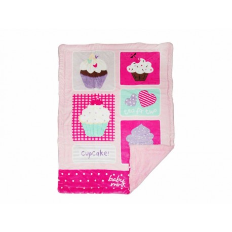 Baby Mink Cobertor Conformink Plus Cupcake Rosa - Envío Gratuito