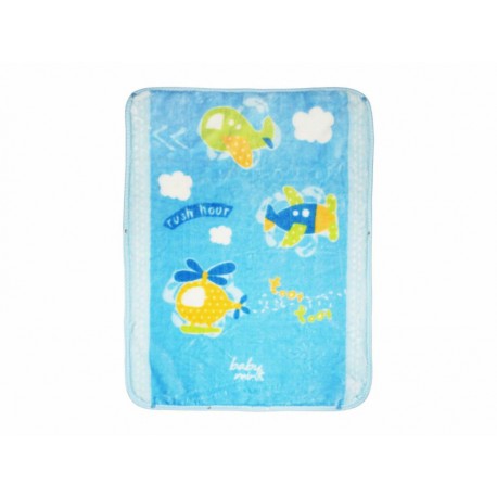 Baby Mink Cobertor Baby Bag Aviones Azul - Envío Gratuito