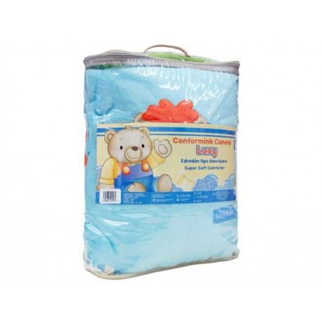 Baby Mink Cobertor Conf Luxy Felinos Azul - Envío Gratuito
