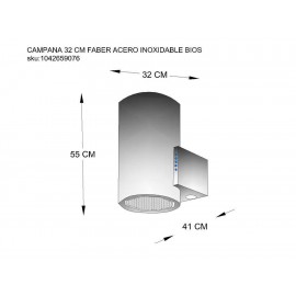 Campana Faber 32 cm acero 110.0323.965 - Envío Gratuito