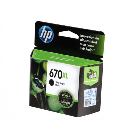 Cartucho HP Tinta 670XL Negro - Envío Gratuito