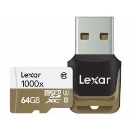 Lexar Memoria MicroSD 64 GB 1000X con USB - Envío Gratuito