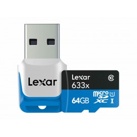 Lexar Memoria MicroSD 64Gb Clase10 633X con USB - Envío Gratuito