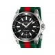 Gucci Dive YA136206 Reloj Fino Unisex Color Verde/Rojo - Envío Gratuito