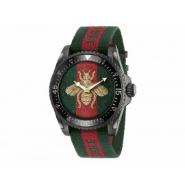 Reloj para caballero Gucci Dive YA136216 verde/rojo - Envío Gratuito