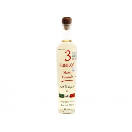 Mezcal 3 Pueblos Reposado México 750 ml - Envío Gratuito