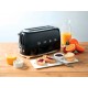 Smeg TSF02BLUS Tostador 4 Rebanadas Negro - Envío Gratuito